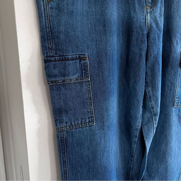 Universal Thread Boyfriend Cargo Jeans High Rise NON-stretch Cotton Tapered NWT - Picture 6 of 7